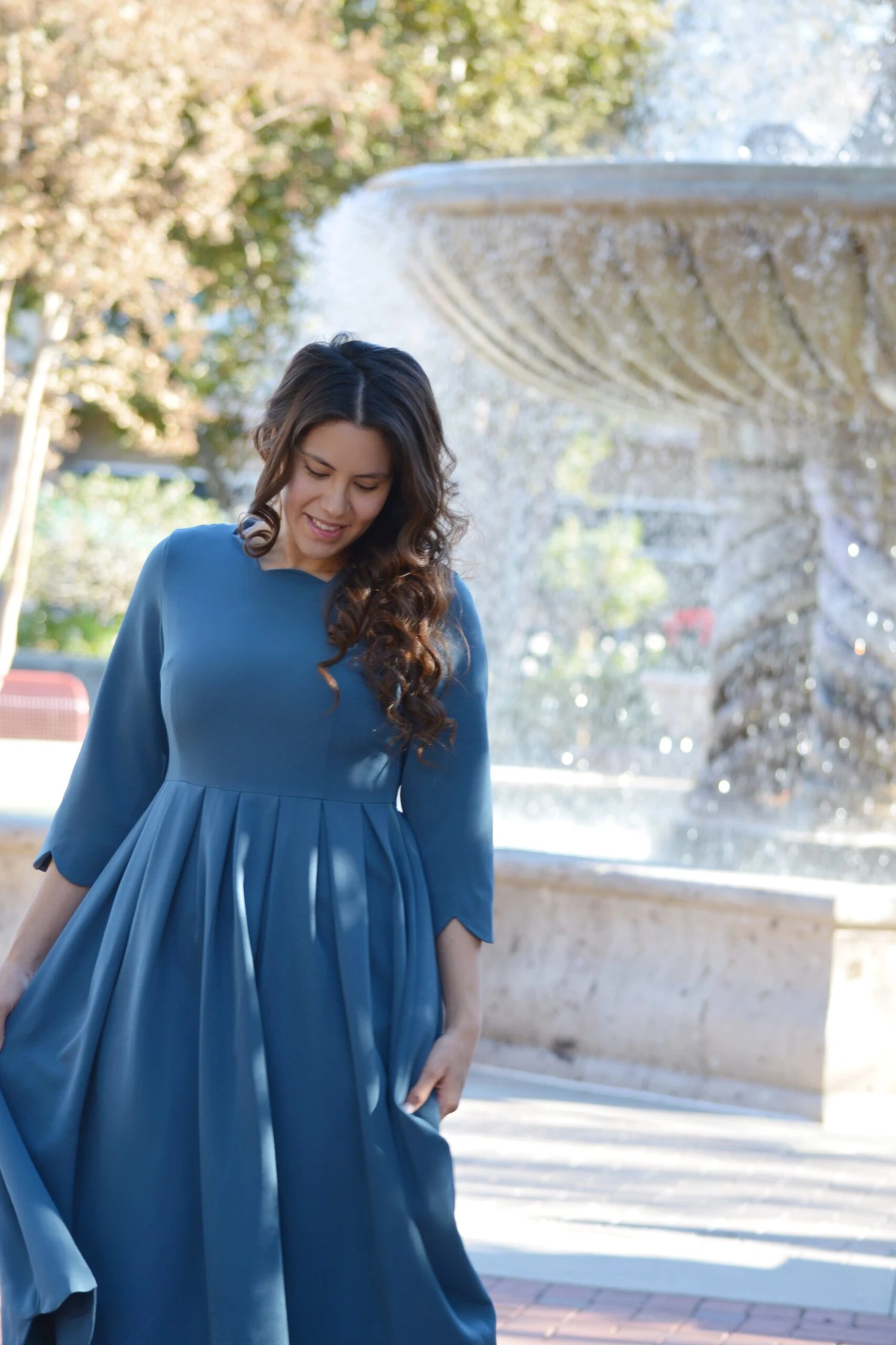 Berlin Teal Scalloped Dress 5 Berlin Teal Scalloped Dress - Image 3