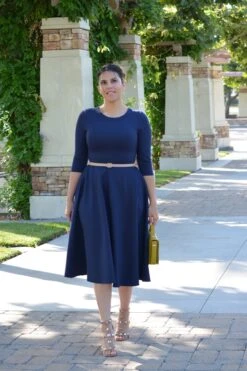Merida Navy Midi Dress -Women Dresses Store image fde24c0c ccbd 4fcb 803a 9aafe412f51a